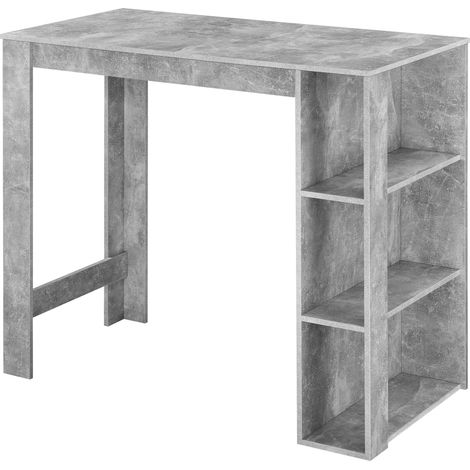 Tavolo da bar di design con ripiani tavolo da bistrò con 3 ripiani in truciolare 110 x 50 x 103 cm effetto cemento 030006206