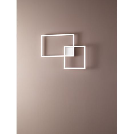 Plafonnier LED Carré en Aluminium Blanc Mat 45W, Technologie CCT 3000K-4000K-6000K, Design Moderne et Mince - Luminaire de Marque Perenz Design