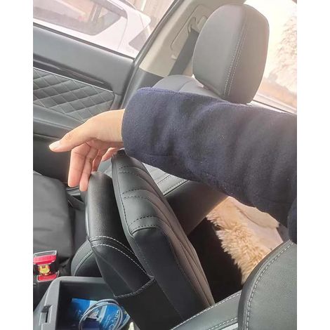 Accoudoir de voiture en cuir et mousse à mémoire de forme, boîte d'accoudoir de voiture, coussin d'accoudoir universel pour console centrale offrant un soutien supplémentaire (blanc)