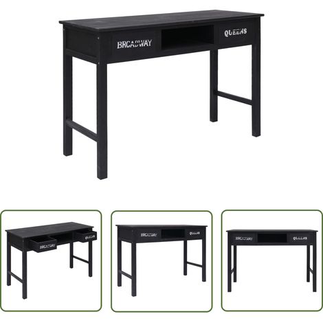 The Living Store Konsolentisch Schwarz 110 x 45 x 76 cm Holz - Schreibtisch - Konsole - Wohnzimmermöbel - Sideboard - Deko Regal (1/5)