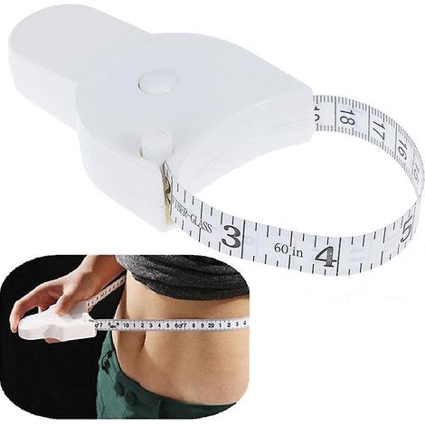 Mètre ruban portable pour la taille, trois mesures de circonférence avec poignée, en forme de Y, 1 pièce, blanc (1/5)