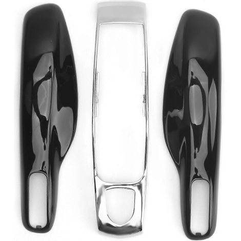 Étui de protection pour clé de voiture télécommandée compatible avec 911/Panamera Macan Boxster (Noir Argent) (1/4)
