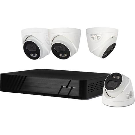 KIT VIDEOSORVEGLIANZA '455051' NVR 8 canali + 4 telecamere Dome 4 MPX