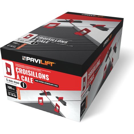 700 Croisillons autonivelants "MAXI" à cale en "I" 5mm (carrelage de 12 à 26mm) PAVILIFT
