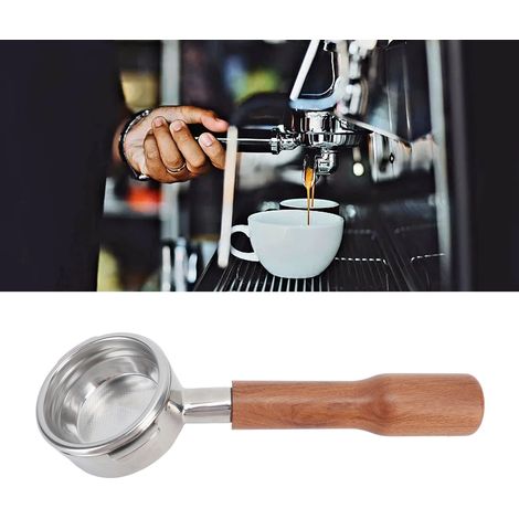 Bodenloser Kaffeesiebträger 58 mm aus Massivholz und Metall, kompatibel mit NOWWA (1/5)