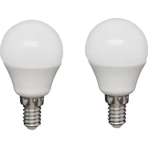 lots de petites ampoules LED sphériques E14 à culot fileté (équivalent à une ampoule de 40 W), blanches. (1/4)