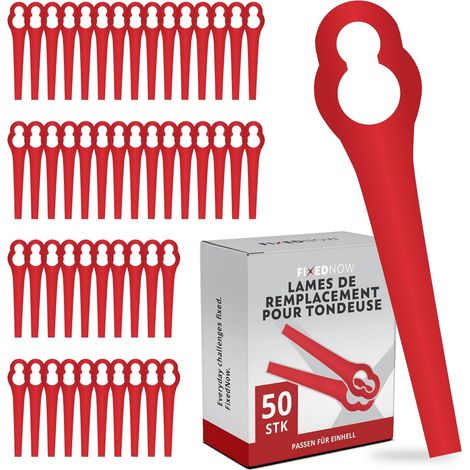 Lot de 50 Lames de rechange, Plastique robuste, Coupe précise, Pour débroussailleuses Einhell et Gardena