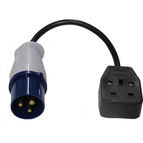CEE Plug to UK Plug Socket Adapter - Coupler Caravan Camping Site (1/3)