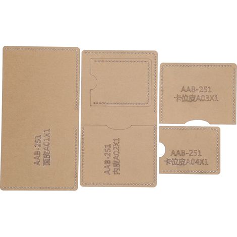 4Pcs Acrylic Template DIY Hand‑Made Short Wallet Leather Pattern Mold Craft Tools (1/5)