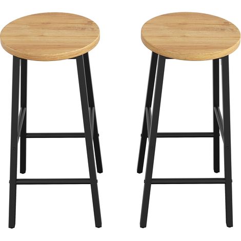 Set de 2 taburetes de bar negros en MDF y metal 30 x 30 x 63 cm MODENUIT (1/5)