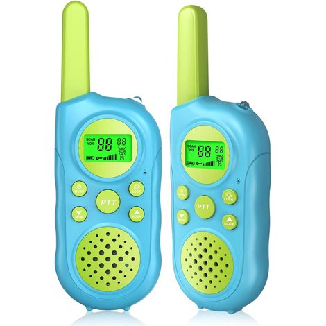 Talkie Walkie Enfants, Talkie Walkie Batterie avec 22 Canaux, Lampe De Poche, Portée De Communication 3km, Toki Walki À Partir De 3 Ans Garçons, Filles, Cadeau De Noël des Enfants,Camping (1/4)