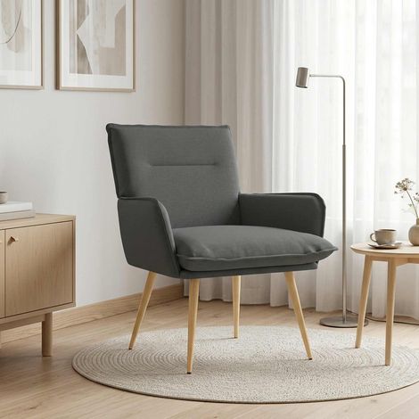 vidaXL Sillón Gris oscuro Tela (1/5)