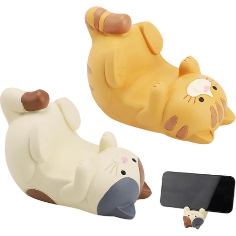 soportes para teléfono móvil con forma de cabeza de gato y mesa (2 unidades)
