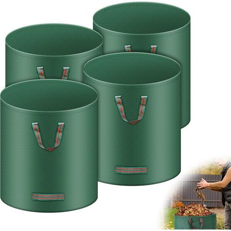 272-Liter-Gartensack – 4er-Pack – 150 g/m² Polypropylen – freistehend mit Ring – für Grünschnitt und Laub – 67 x 76 cm (1/5)