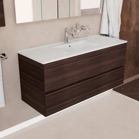 Inda - Mobile bagno 120 cm Onice Larice brown con 2 cassetti e (1/4)