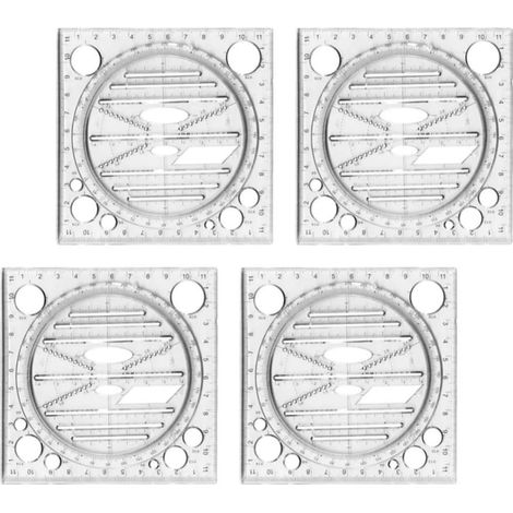 4 gabarits géométriques en plastique multifonctionnels (1/5)