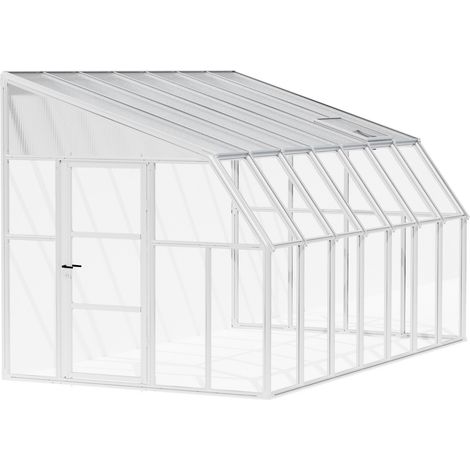 Palram – Véranda Sun Room 260x258 cm blanche – Structure en résine et aluminium – Panneaux polycarbonate double paroi – Résistante aux UV