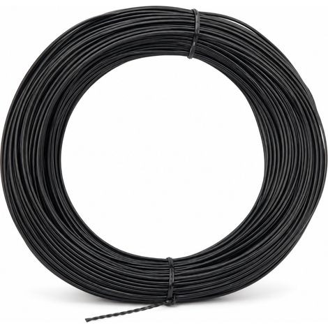 Fil de tension noir rond 3,8 mm 50 m pour jardin et clôture (1/5)