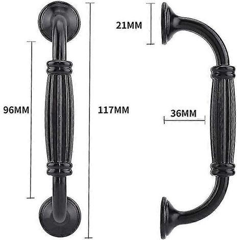 10 pièces poignées noires pour meubles boutons d'armoire et boutons de tiroir armoire tire placard cuisine Han (1/5)