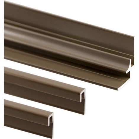 Schulte – Lot de 2 profilés de finition + 1 profilé d'angle pour panneau mural de douche – Aluminium taupe – Hauteur 210 cm – Installation rapide