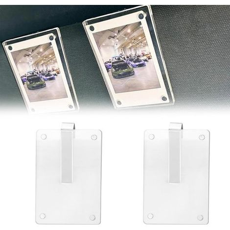 Clip per alette parasole auto, supporto magnetico per aletta parasole, cornice portafoto personalizzata - set di 2 pezzi - alta qualità, realizzata su misura in HTML. (1/5)