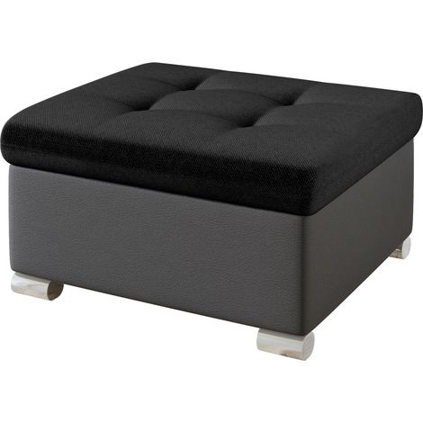 Pouf Comfivo Gemma, Soft 029 + Kronos 07, 41x68x70cm, Diamètre: 0, Faux cuir + Tissu, Pieds: Plastique, 0 (1/5)