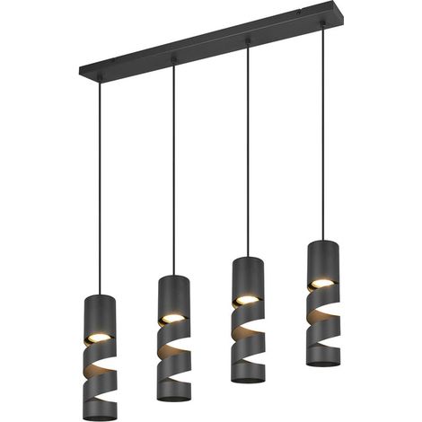 [GEBRAUCHT] B-Ware Trio Lighting Hängelampe Pendelleuchte Stream schwarz Metall 80cm 4flammig GU10 (1/2)