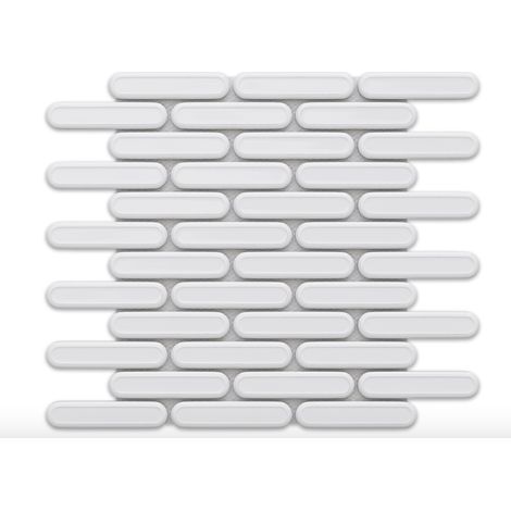 Ilcom mosaico in ceramica su rete per bagno e cucina 30cm x 30,5cm - White savoiardi (1/5)