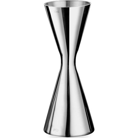 GROOFOO Gobelet Doseur Cocktail Alcoolisé, Gin Jigger 30ml / 60ml, Acier Inoxydable, Argent - 5 x 5 x 12 cm (1/4)