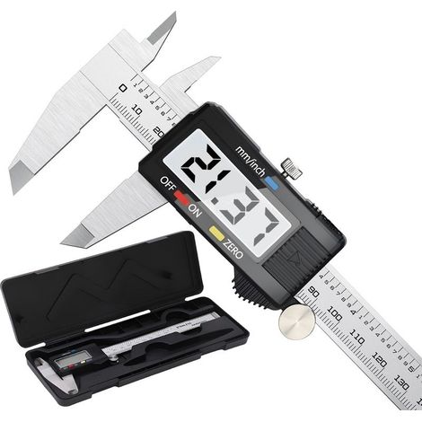 Vernier Caliper, Digital Vernier Caliper 150mm Stainless Steel Large LCD Display Adjustable Accuracy 0.01mm, mm/inch conversion (1/5)