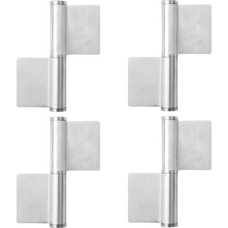 Pack de 4 charnières à souder, sangle à souder en acier inoxydable 136x105x2,8 mm pour portes métalliques, charnière robuste pour portails de jardin et machines (1/4)