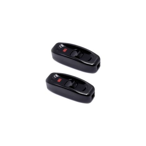 Dos interruptores negros, 250V 10A, con indicadores LED, aptos para lámparas de mesilla de noche, lámparas de mesa, lámparas de tocador, etc. - Crezuo