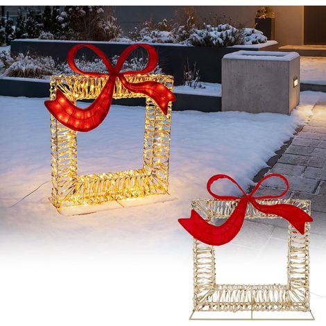 ECD Germany LED Geschenkbox Weihnachten mit Schleife, Weihnachtsdeko (1/5)