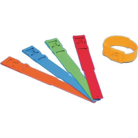 Bracelet de marquage à clip couleur jaune (Lot de 2 )