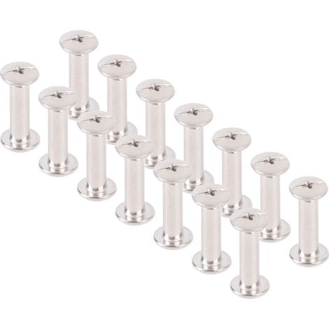 Lot de 100 rivets et vis en acier inoxydable M2.5 à tête plate ronde pour la décoration et les travaux manuels en cuir (3,5 x 12 x 7 mm / 0,14 x 0,47 x 0,28 po). (1/5)