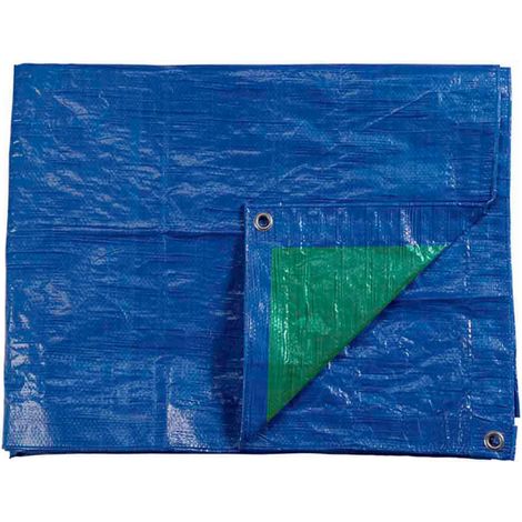 Doppelseitige Markise, 4 x 6 m, Farbe Blau/Grün, Dichte 90 g/m², EDM
