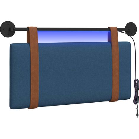 Testiera Testata del letto sospesa Con luce LED Blu PU Antico (1/5)