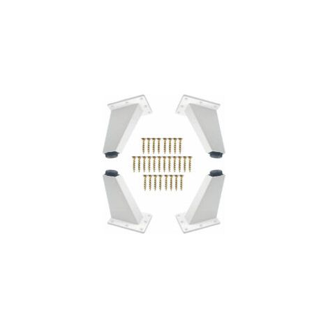 Set di 4 piedini regolabili da 8 cm per mobili - Piedini triangolari con viti per divani, armadi, tavoli - Bianco - Crezuo (1/4)