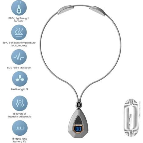 Elektrische Nackenmassage mit EMS-Lymphdrainage, Nackenentspannungsgerät – AquaForge