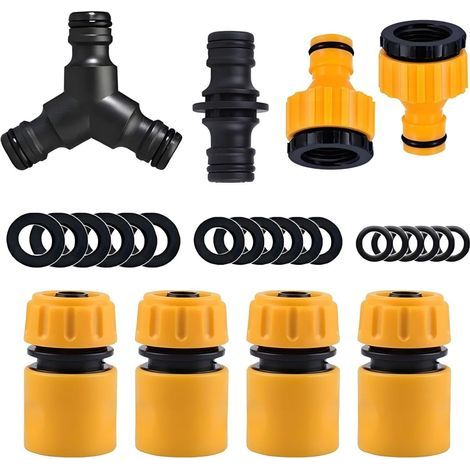 Kit de conectores para mangueras de jardín, conector universal para mangueras, conector de reparación para mangueras, adaptador para grifos, conector para mangueras de jardín y grifos domésticos. (1/5)
