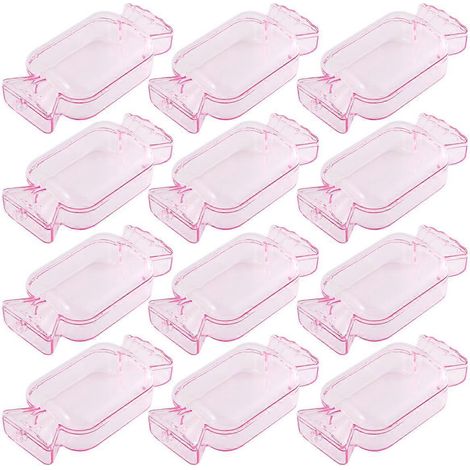 Lot de 12 boîtes à bonbons transparentes, cadeaux créatifs pour Noël-12.5X5.7X2.5CM-Transparent Pink (1/3)