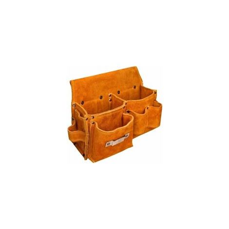 Werkzeugtasche aus Wildleder – Werkzeuggürtel mit zwei Taschen – Maße: 26 x 9 x 18 cm – Leuchtend gelb für gute Sichtbarkeit (1/3)
