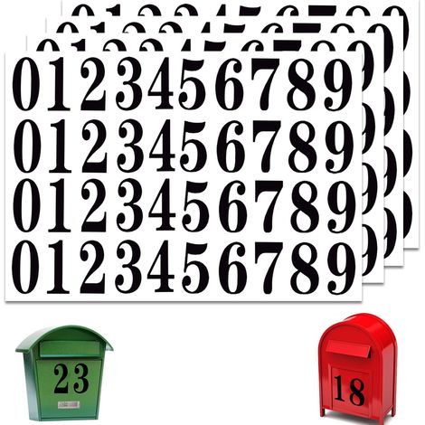 Chiffres Adhésifs Autocollants 4 Feuilles 160 Pièces Étanche Numéros Boîte aux Lettres Maison (1/5)