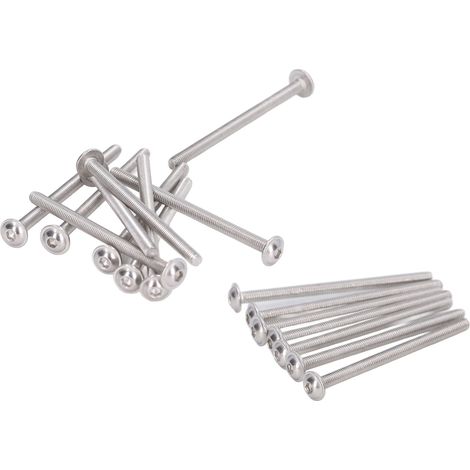 Lot de 50 vis à tête fraisée bombée à collerette ISO 7380 acier inox A2-70 à hexagones creux M3x50mm (1/5)