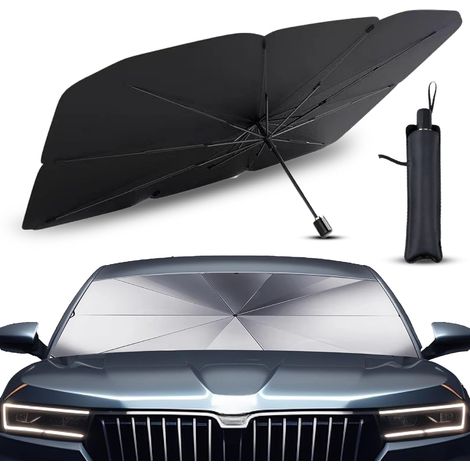 Parasol para parabrisas delantero. Sombrilla para SUV y camionetas. Parasol resistente a los rayos UV para parabrisas delanteros con revestimiento de titanio (140 x 80 cm). (1/5)