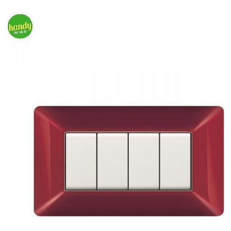 Placca da 4 moduli Easy Elettrocanali in plastica amaranto