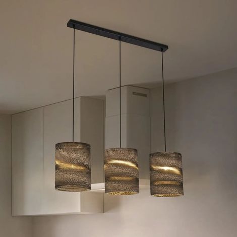[GEBRAUCHT] B-Ware Ledvance Hängeleuchte Pendelleuchte Cylinder Wellpappe Braun E27 Led 3 Flammig