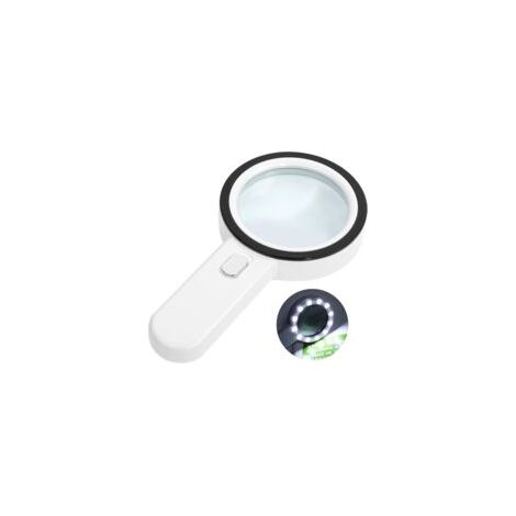Lente d'ingrandimento illuminata, ingrandimento 30x con 12 luci LED, lente d'ingrandimento tascabile, lente d'ingrandimento illuminata per lettura, gioielli, anziani, ipovedenti, osservazione e lavori