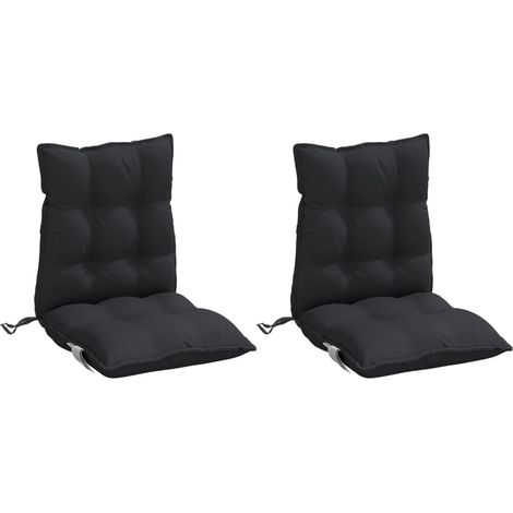 vidaXL Lowback Chair Cushions 2 pcs Black Oxford Fabric