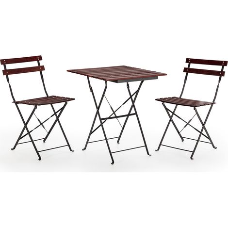 Garten-Bistro-Set Agata 3-teiliges schwarzes, Tisch und 2 Stühle (1/5)
